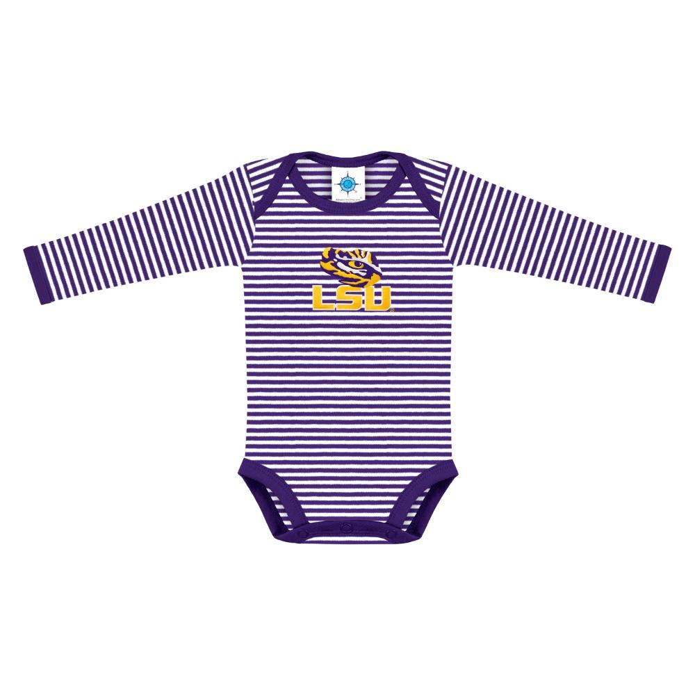 LSU | LSU Infant Stripe Long Sleeve Bodysuit | Alumni Hall